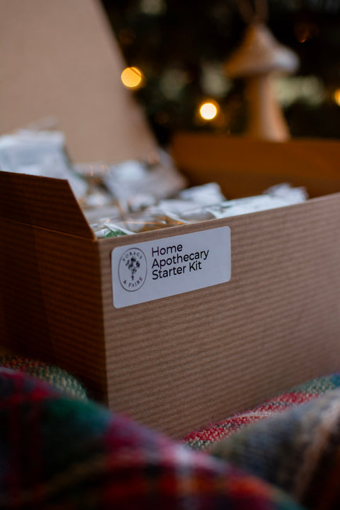 Give the gift of at home herbalism with our Home Apothecary Gift Box—a beautifully curated collection of eight foundational herbs beloved for their gentle, supportive properties.