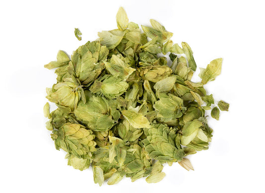 Hops (Humulus lupulus) originate in Europe, Western Asia and North America. Hops are known for their aromatic and bitter qualities and have a long history of as a health-supporting herb in traditional Western herbalism as well as an ingredient in many beer recipes.