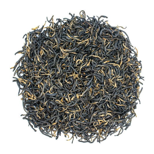 Our organic Keemun Imperial black tea is a high quality tea that can be described as a winey, juicy and clean cup with a light orchid character.