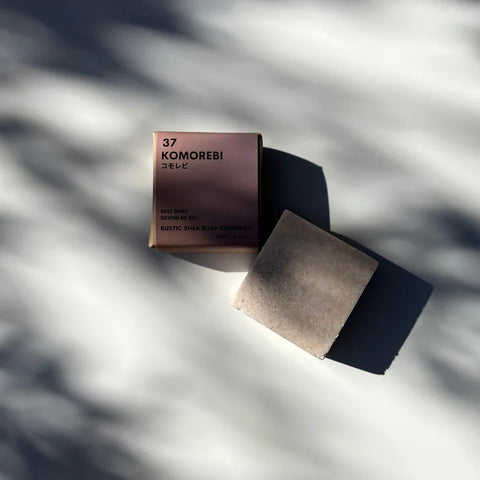 Komorebi Soap, Infused with a soothing blend of rosemary, peppermint, and spicy-citrusy juniper berry essential oils, this herbal, citrusy, minty fragrance invigorates the senses while providing a refreshing and cooling shower experience.