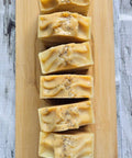 This Lemon Cake Tallow Soap Bar is fresh, sweet, refreshing and lightly exfoliating. The added poppy seeds create a nice little extra to get your skin extra clean and help remove some dead skin and rejuvenate.&nbsp;