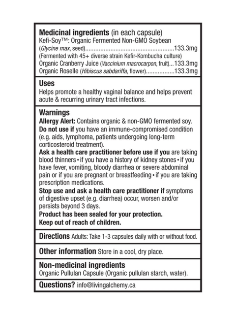 Living Alchemy Your Flora® Woman supports women’s vaginal, urinary, and digestive health with a diverse blend of fermented probiotics, prebiotics, and postbiotics designed to help maintain a healthy microbiome.