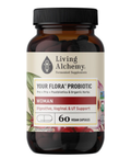Living Alchemy Your Flora® Woman supports women’s vaginal, urinary, and digestive health with a diverse blend of fermented probiotics, prebiotics, and postbiotics designed to help maintain a healthy microbiome.