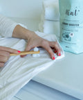 Mint Cleaning Laundry Booster is a safe and natural bleach alternative that eliminates the toughest stains and odours.