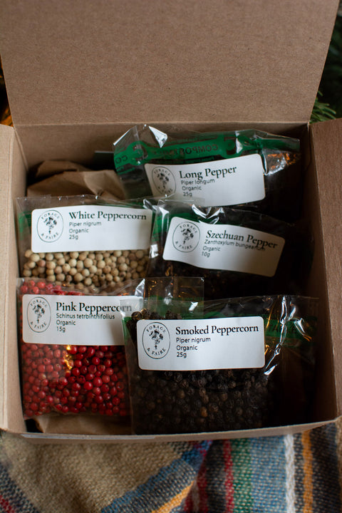 Elevate every meal with a collection of rare and remarkable peppers. Our Pepper Explorer Gift Box brings together five distinctive varieties, each with its own story, flavour, and culinary personality. Thoughtfully curated for adventurous cooks, spice enthusiasts, and anyone who appreciates the art of seasoning.