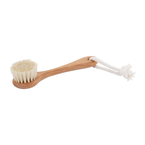 This facial brush is made with beechwood and soft goat hair bristles, making it a luxurious facial exfoliator.