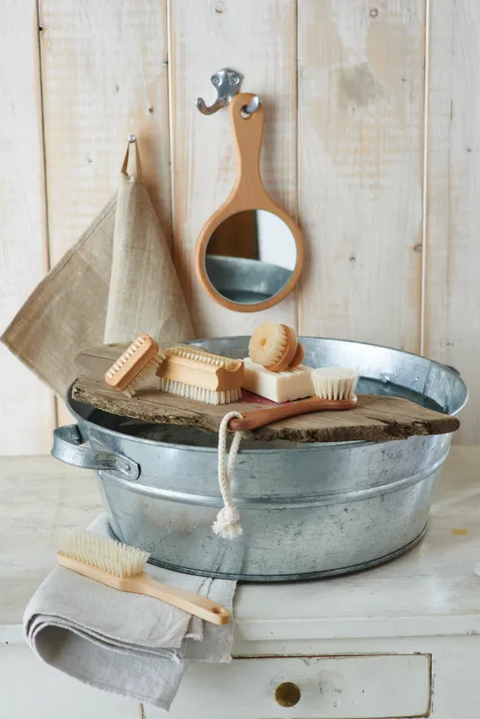 This facial brush is made with beechwood and soft goat hair bristles, making it a luxurious facial exfoliator.