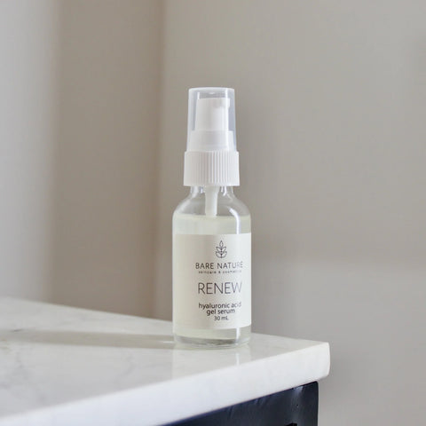 Bare Nature's Renew Hyaluronic Acid Serum has been formulated to help boost your skin's hydration. 