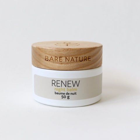 Bare Nature's Renew Night Face Balm is an ultra-luxe overnight face balm that offers deeply restorative and regenerating benefits.