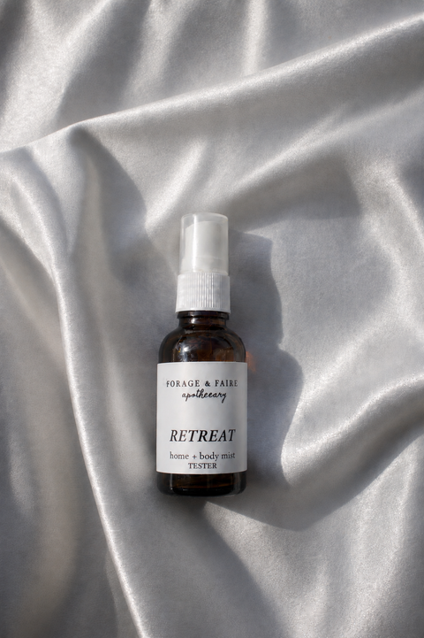 Retreat is a warm, grounding home + body mist that's created for moments when you need to step away and reset. Earthy woods and soft citrus come together in a smooth, calming aroma that feels both restorative and quietly uplifting. Deep and comforting with a subtle brightness beneath it, this scent brings the feeling of slowing down in a peaceful place far from the noise of everyday life.