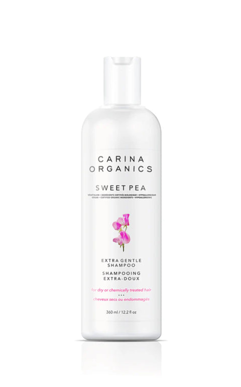 An extra gentle shampoo (sweet pea) that is formulated with certified organic plant, vegetable, flower and tree extracts.

Especially compounded for colour treated, permed, bleached, hi-lighted and dry hair. Gently cleanses without stripping hair of its colour and replenishes scalp with essential moisturizing nutrients.