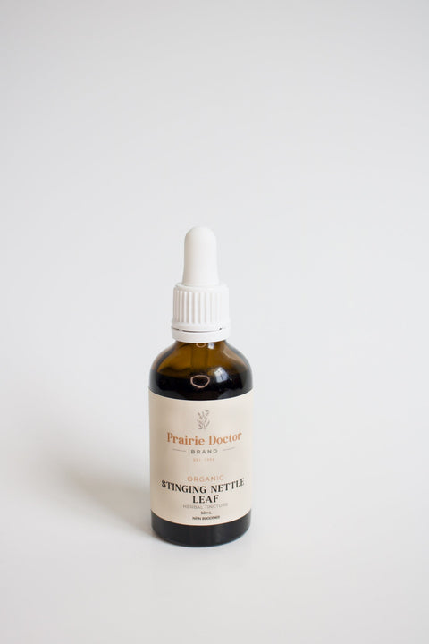 Our organic Stinging Nettle Leaf herbal tincture is crafted using organic, sustainably sourced Stinging Nettle Leaf. Stinging Nettle Leaf is known for being a natural remedy for seasonal allergies as well as a powerful diuretic that can help to gentle cleanse via the urinary tract.