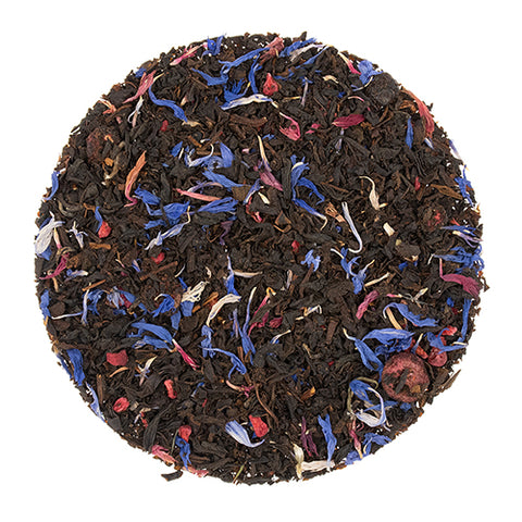 Our organic Sugar Plum Pudding Black Tea is sweet, fruity and full of depth. This tea offers notes of berries and candied nuts, making it a cozy yet whimsical tea.