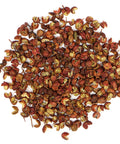 Szechuan Pepper (Zanthoxylum bungeanum) is a member of the citrus family. Originating in China, Szechuan Pepper is not a true pepper. Szechuan pepper is characterized by its tart, lemony, acrid flavor; it is also woodsy and slightly peppery.