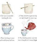 Ditch toxic microplastics in your cup of tea for these 100% organic cotton reusable tea bags! Reusable tea bags are a great way to have a cup of tea without worry of any toxins or creating excess waste.