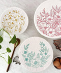Reusable, fabric bowl covers are a simple and cute swap for single-use plastic wrap! These bowl covers are great when bringing a dish to a potluck or keeping leftovers fresh at home. They even work to keep fruit flies away from your produce.