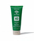 This 100% mineral SPF 40 sunscreen is designed to blend mostly clear on all skin tones, feel light and smooth under makeup, and remain gentle enough for sensitive skin. 