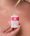 This rose water based face serum is gentle, non-comedogenic, and packed with nutrient-rich botanicals for hydration and a fresh, dewy glow.