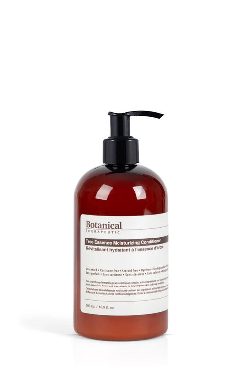 This unscented, Botanic Therapeutic Tree Essence Moisturizing Conditioner has been formulated with natural and certified organic plant, vegetable, flower and tree extracts.

Replenishes essential nutrients and moisturizes dry and flaky scalp. Leaves hair soft, smooth, shiny and more manageable.