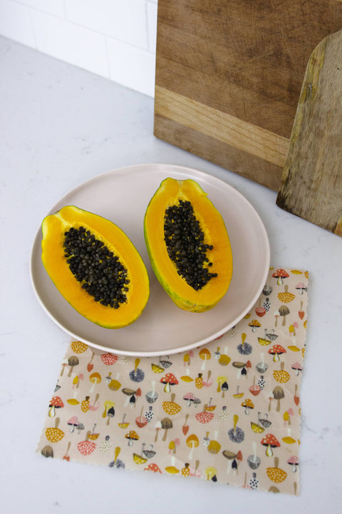 Mushrooms Beeswax Wrap: Medium