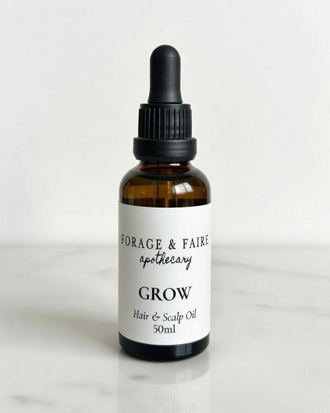 Grow is our scalp treatment oil designed for those struggling with hair loss, or those just hoping to improve the longevity and vitality of their hair.