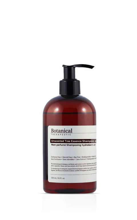 Botanic Therapeutic Tree Essence Moisturizing Shampoo & Body Wash (Unscented) has long favoured by Dermatologists and N.D.'s alike. This highly botanical infused moisturizing shampoo and body wash formulated with a targeted blend of certified organic plant, vegetable, flower, and tree extracts to alleviate skin and scalp problems.