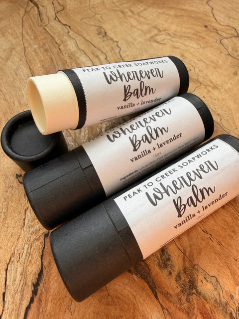Our Tallow Wherever Balm Stick is your all-purpose hydration hero. Made with grass-fed, locally-sourced tallow and infused with nourishing oils, this balm melts beautifully into the skin to replenish moisture and support your natural barrier. Glide it anywhere that needs a little love — lips, hands, cheeks, elbows, cuticles, or dry patches. Simple, gentle, effective.