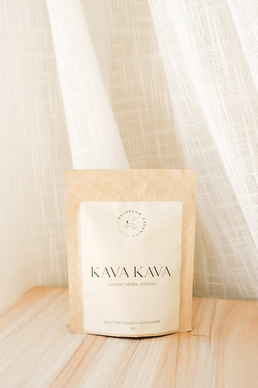 Cherished for centuries in the South Pacific, Kava Kava is an ancient plant medicine that has been revered as a natural remedy for stress relief due to it's ability to promote relaxation, ease stress and anxiety, support better sleep and evoke mellow moods. 