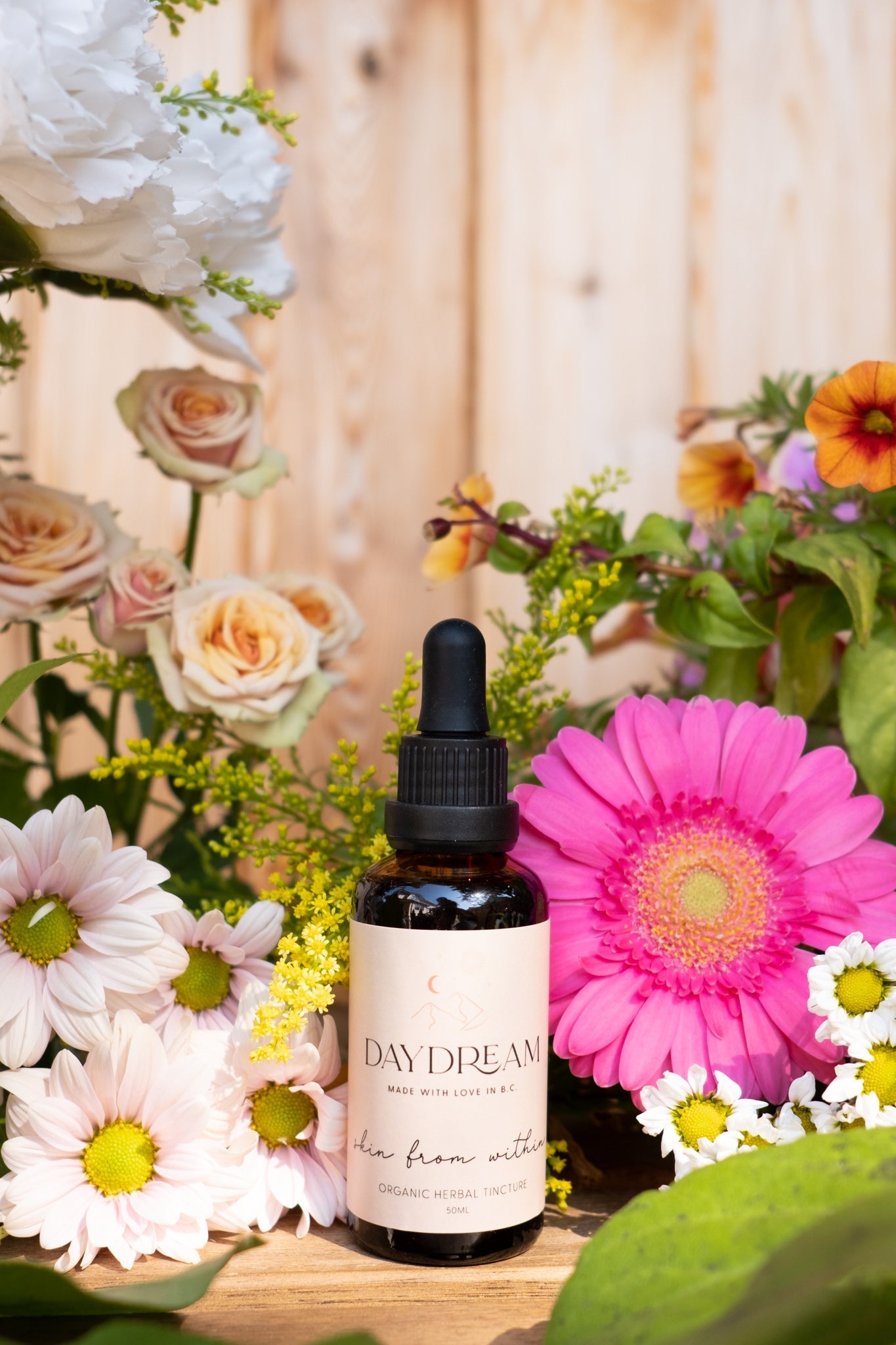 Our Skin from Within herbal tincture has been created to help you naturally achieve glowing, clear skin from the inside out.  This unique formula is meticulously crafted with a blend of herbs that transform your skin from within, delivering unparalleled results that will leave your skin feeling healthy and radiant. 